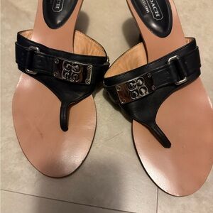 Coach Black Leather Women's Sandals
